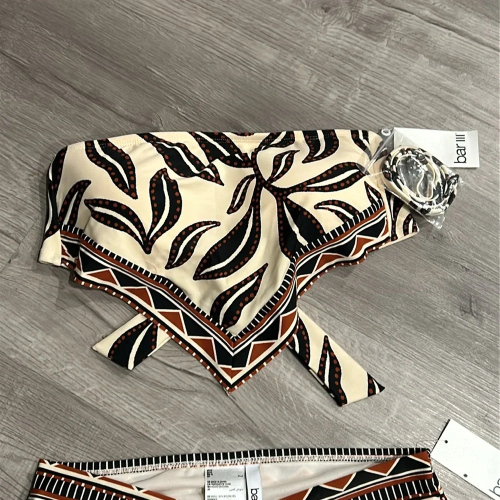 BAR III Women's Resort Daze Scarf Bandeau Bikini Set